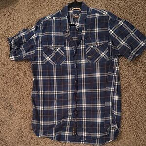 Ariat Men's Navy and White Checkered Shirt